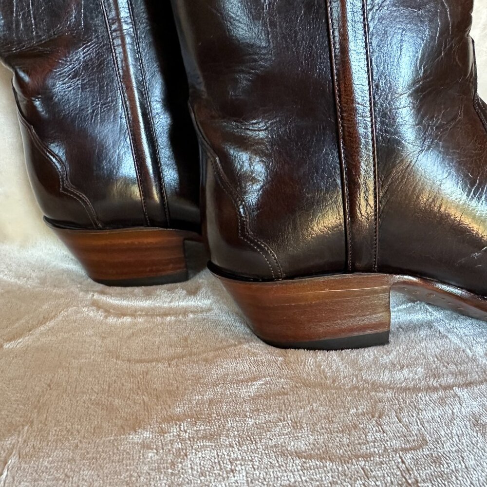 RARE VTG Lucchese Classics Buffalo Teak Buff Triad Cowboy Boots Womens 8 B - Picture 9 of 13
